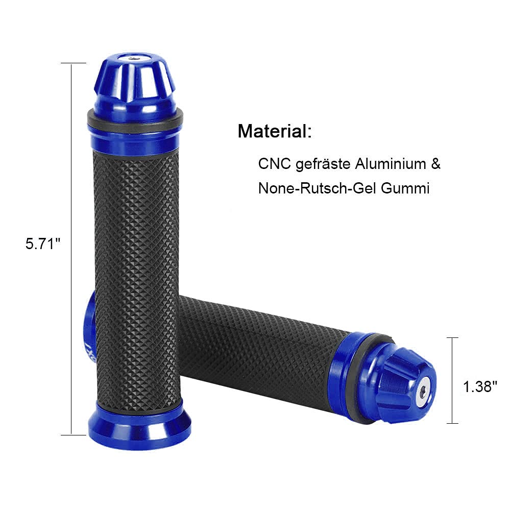 Keenso Manopole Universali Per Manubrio Per Moto, Manopole In Alluminio Per Manubrio In Alluminio Per Manubri 7/8"Per Manubri 7/8"(Blu)