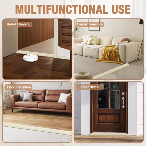 Floor Transition Strip Self Adhesive Vinyl Door Threshold for Doorways Carpet Edging Trim Overlap Edge Reducer for Laminate Floor, Carpet, Tile (Beige Wood Grain, 2/5" to 3/5", 3.3Ft) by Heonay - Image 6