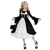 · Robe de princesse lolita japonais avec noeud en dentelle élégante, fabriquée en matériau doux et agréable à porter, qui représente un excellent cadeau de fête pour la soirée costumée ou d’autres événements officiels.