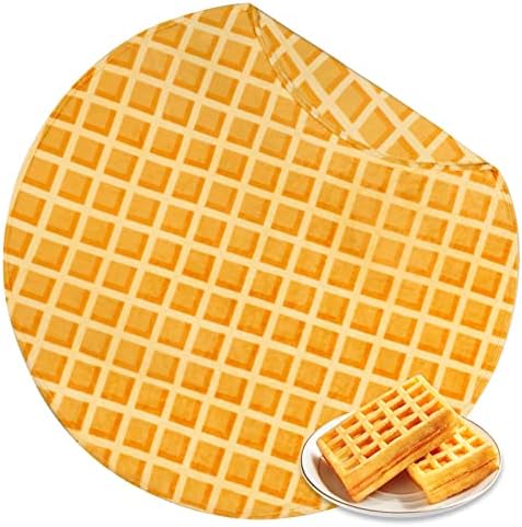 BNuitland Waffle Funny Blanket,300 GSM Double Sided Giant Funny Throw with Waffle Pouch,Realistic Super Soft Food Blanket,Novelty Tortilla Swaddle Blanket for Baby/Kids and Pets Wrap