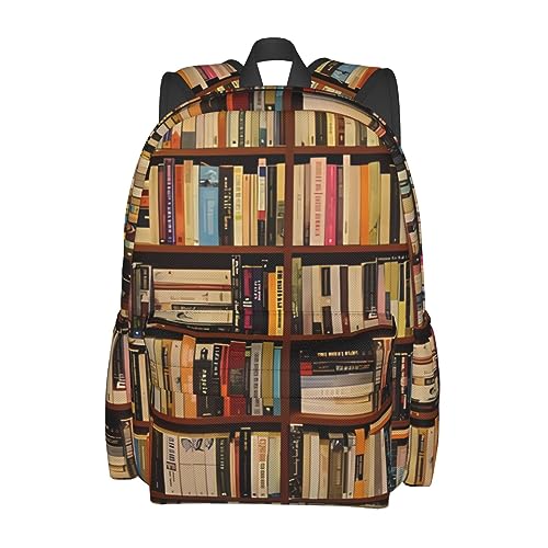 Sac à dos imperméable imprimé étagère noir grande capacité pour ado - 2