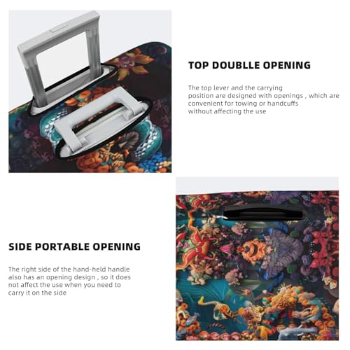 Whimsical Animal Spiral Travel Luggage Covers - Elasticity Suitcase Covers Protector for Luggage 18-32 Inch4