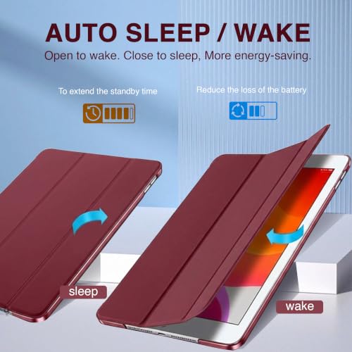 Image of MOCA Case for 10.2 inch iPad 9th 8th 7th Gen 10.2 inch iPads 2021 2020 2019 Launch A2603 A2604 A2605 A2270 A2428 A2429 A2430 A2197 A2198 A2200 Flip Cover (Burgundy, 10.2 inch iPad 9th 8th 7th Gen)