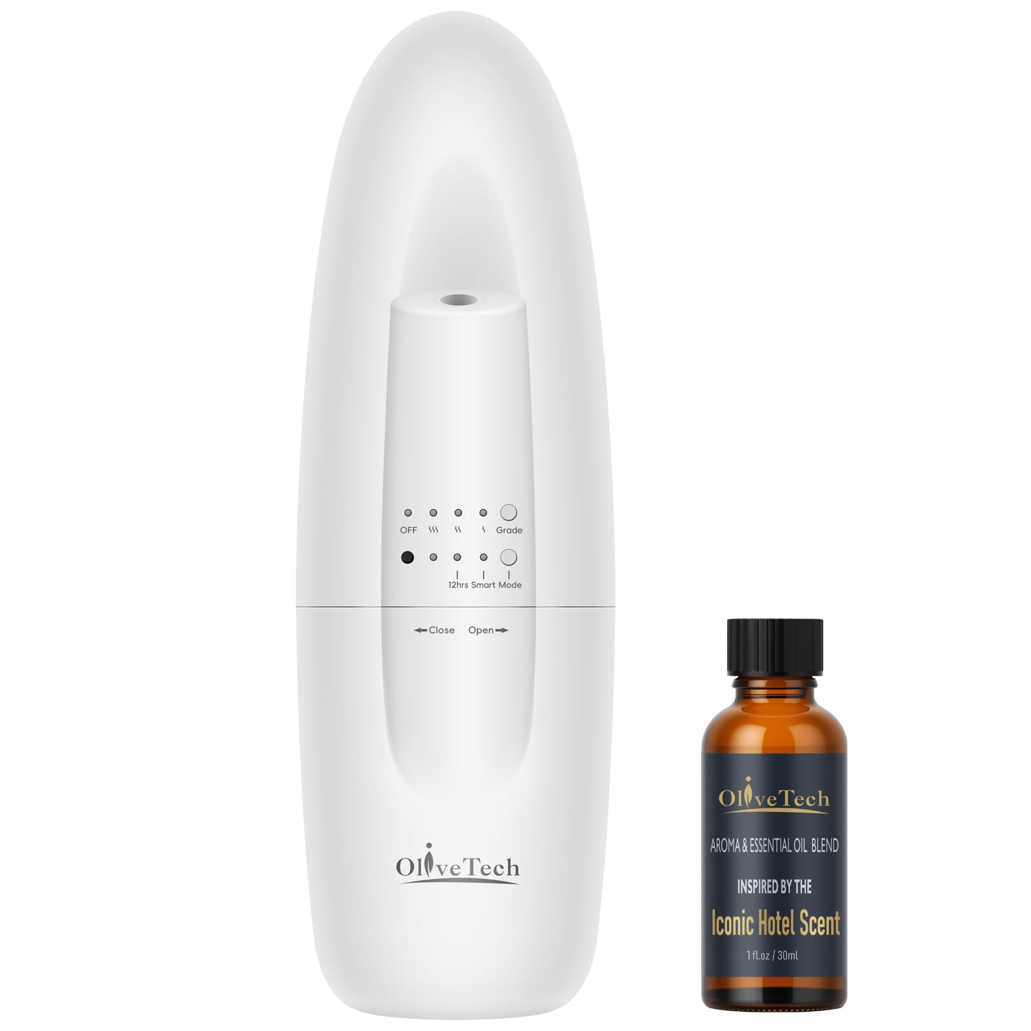 Photo 1 of Plug in Scent Diffuser, OliveTech Waterless Essential Oil Diffuser, Cover Up to 500 Sq. Ft., Hotel Collection Diffuser, Aromatherapy Diffusers for Home, Office, 1 x 30ml Essential Oil Included