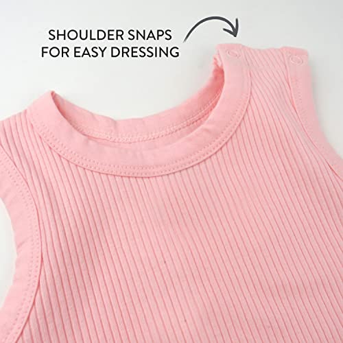 HonestBaby baby-girls Rib Romper and Headband Organic Cotton2