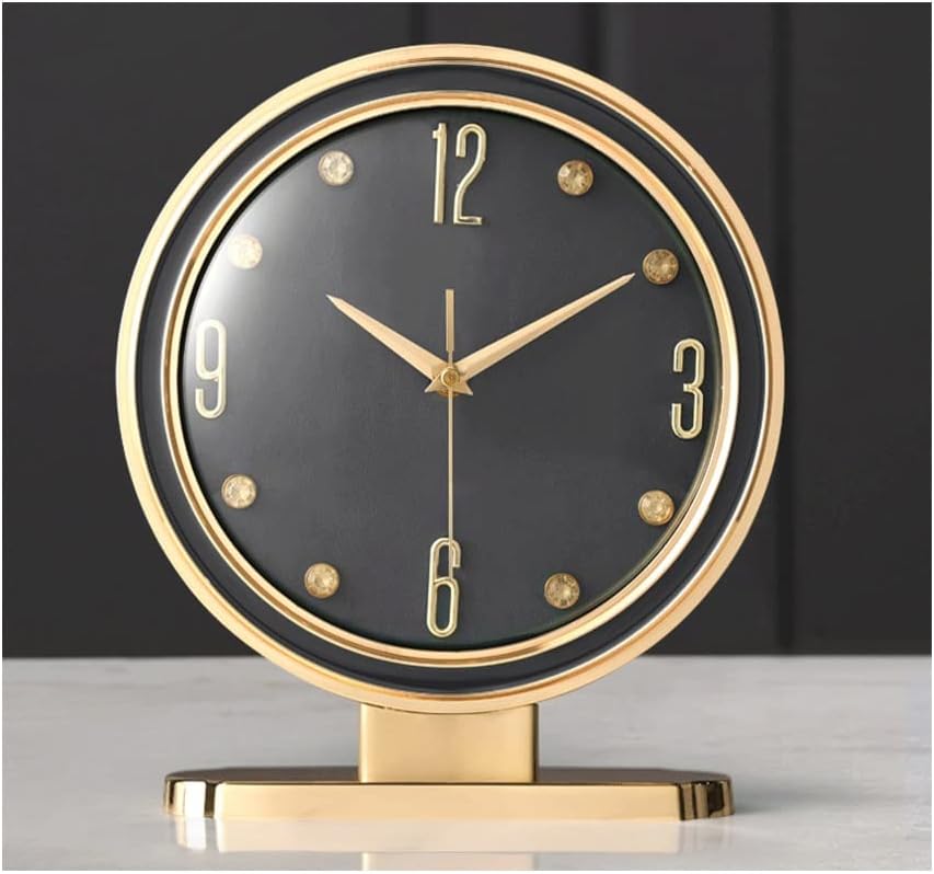 Rustic Shelf Clock Silent Table Clock, Modern Desk Clock, Shelf Mantel Clock Battery Operated for Living Room, Bedroom, Office, Fireplace, Shelf Exquisite Desk Decorative G,