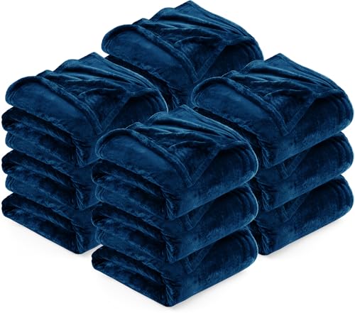 Image of Utopia Bedding Navy 300GSM Fleece Blanket (Twin Size - 90x66 Inch) Luxury Soft Bed Blanket (Bulk Pack of 12)