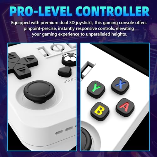 Image of R36MAX Retro Handheld Game Console - 64GB Preloaded Classic Video Games, Support 30+ Simulators, Linux-Powered Portable Game Emulator Console with 4.0-in HD IPS Screen (White)