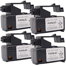 4 Pack 3V 1750mAh A98L-0031-0028 PLC Battery for FANUC A98L-0031-0028, A02B-0323-K102 Single Cell 3V in Cartridge Battery