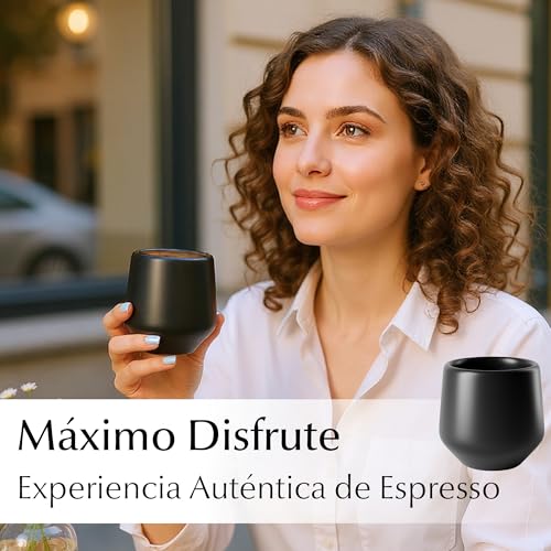 Miniatura 4 de Miamio - Set De 4 Tazas De Espresso 90 Ml Taza De Espresso, Tazas De Espresso De Cerámica, Taza Sin Asa, Tazas De Té Japonesas - Colección Luxe Black