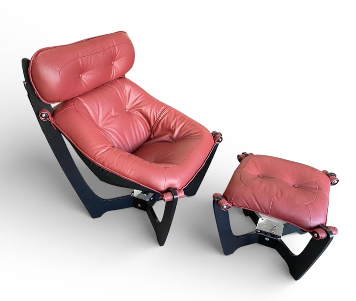 Amazon.com: IMG Luna High Back Leather Chair and Ottoman