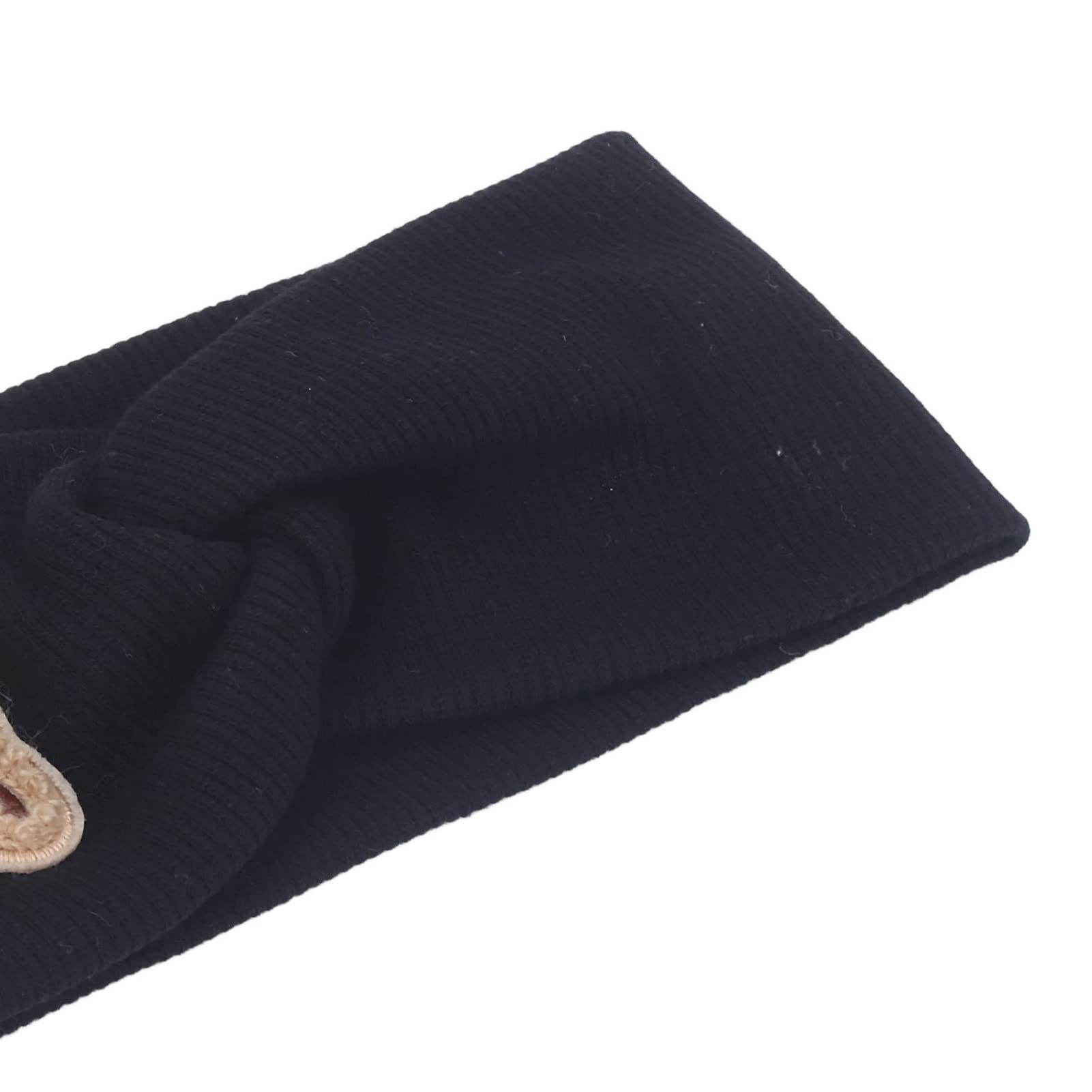 Bandeau élastique pour bébé, Bandeau en Coton Doux et Extensible à Motif Dessin Animé (Noir)