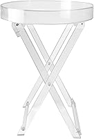 Vista 7 de Designstyles Mesa plegable de acrílico - Escritorio moderno y elegante - Mesa de servicio de cocina y bar - Elegante diseño transparente (ahumado)
