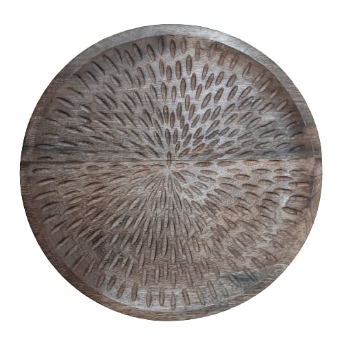 Buy HandicraftHQ Wooden Mango Plate Hammered Design Plate Gift