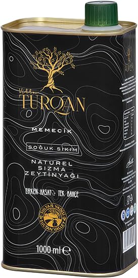 1 L Erken Hasat Soğuk Sıkım Memecik Natürel Sızma Zeytinyağı, Tek Bahçe (2025/2026)