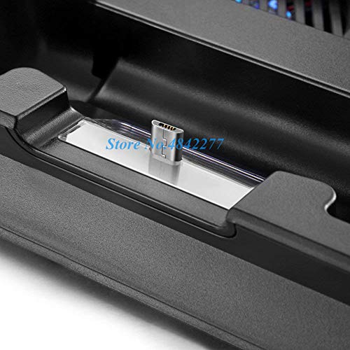 PS 4 Slim Vertical Stand Cooling Fan Cooler & Dual USB Charger Charging Dock and 3 Extra HUB for Playstation 4 PS4 Slim + 4 Caps