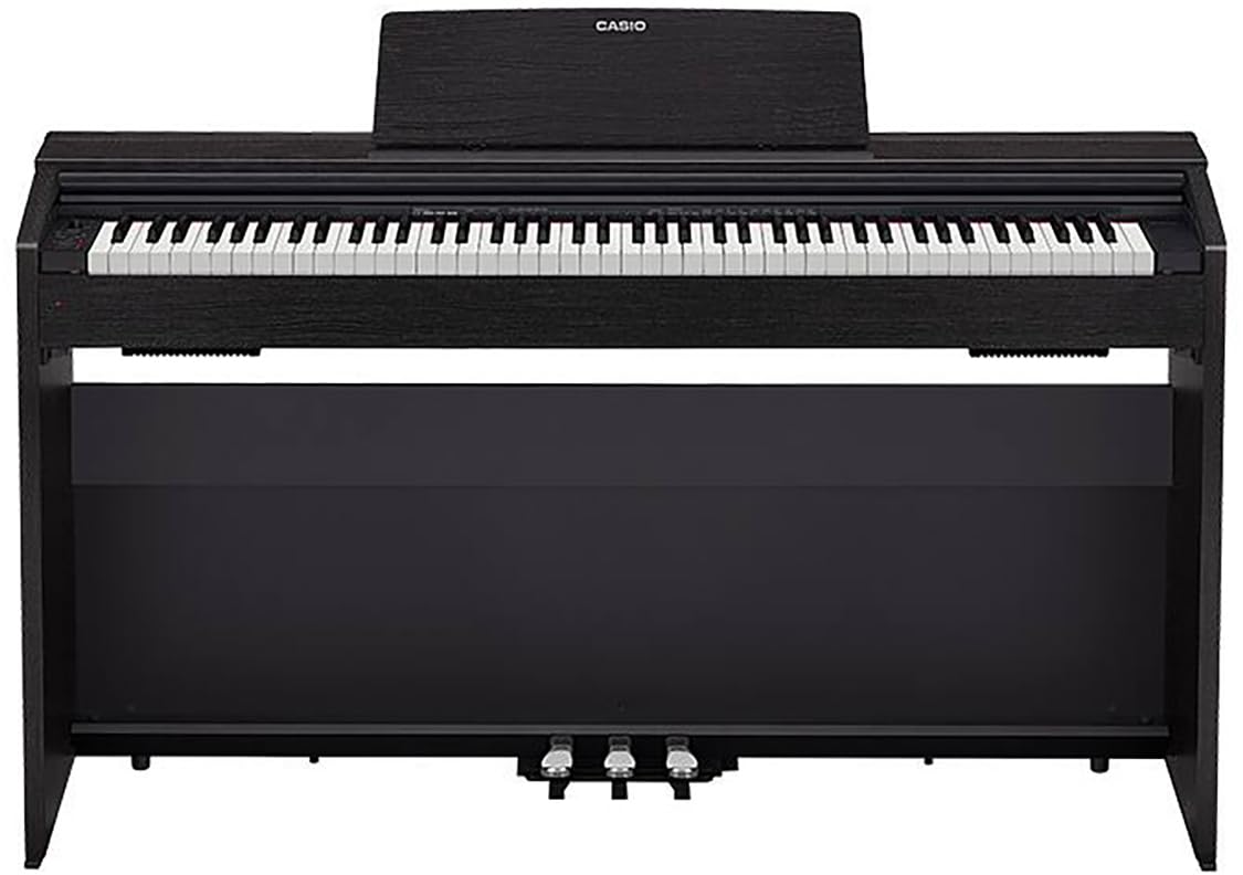 Casio Privia PX870BK Pianoforte Digitale a 88 Tasti - Nero Pacchetto con Pedale Sustain, Copertura, Cavo, Lezioni di Pianoforte Online, Video Didattico Austin Bazaar e Panno per Lucidatura