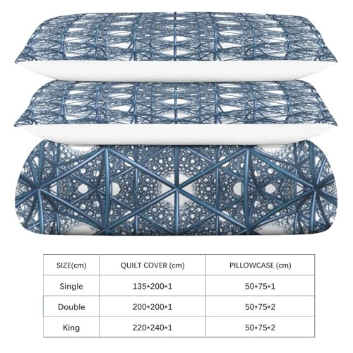 Parure de lit Honeycomb drap housse couette 3D imprimé pour lit 1 2 personnes