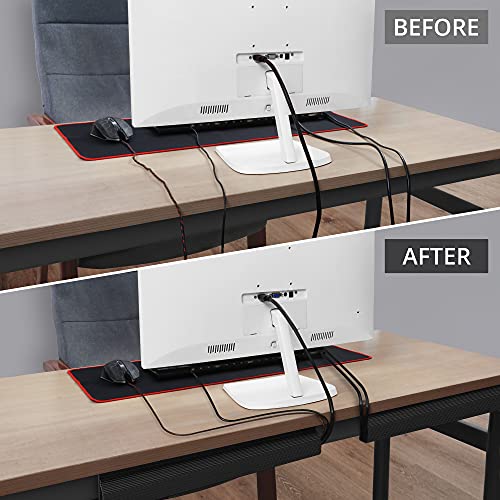 Bandeja para gestión de cables debajo del escritorio 17 pulgadas, pack de 2 con canal en J de 31.5 pulgadas y bandeja de gestión de cables bajo escritorio miniatura 6