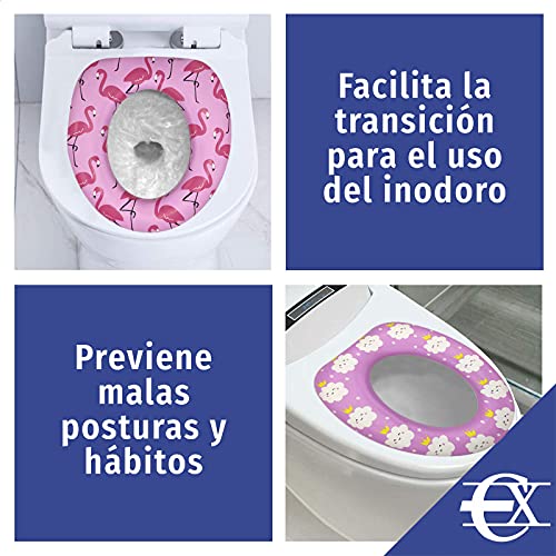 EUROXANTY Toiletbril voor kinderen, toiletverlooper, wc-adapter voor kinderen, universeel, 30 x 29 x 6 cm, roze wolken - Afbeelding 5