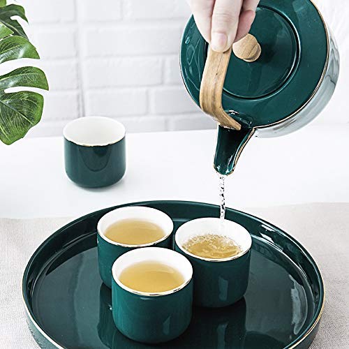 SGSG Juego de té de cerámica Creativa nórdica, Juego de Taza de café, té de la Tarde, Bandeja de fregado para el hogar… - Imagen 5