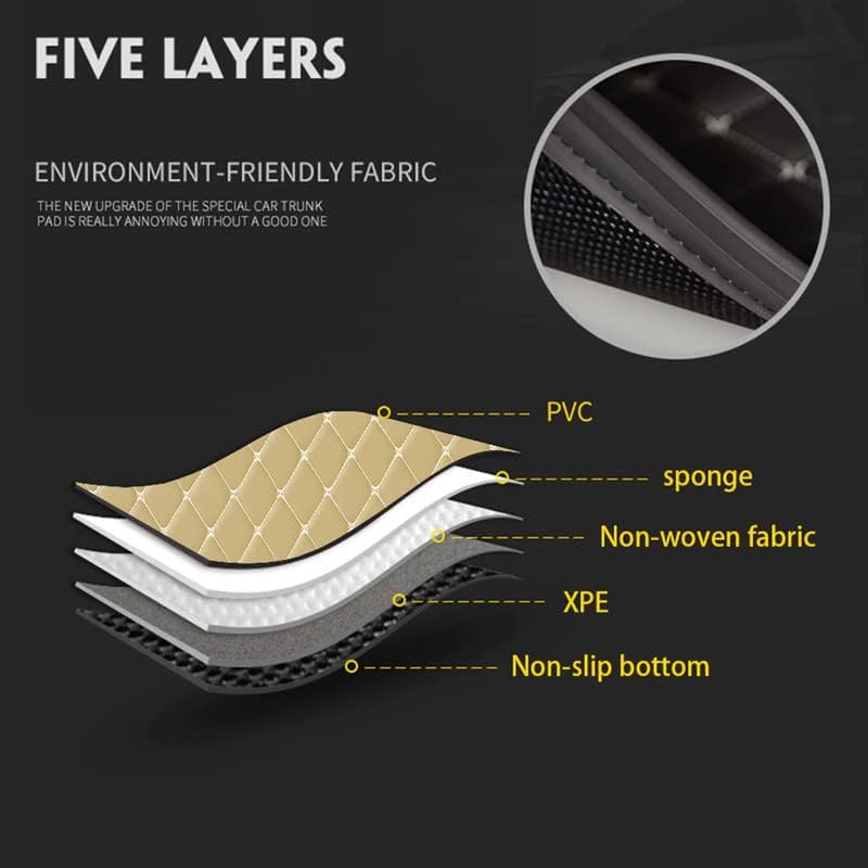 Image of Premium Boot Mat for Model Y Custom Fitted, Luxury Car Boot Mats Compatible with Tesla Model Y, Set of 1 PIECE, 100% Waterproof and Washable, Classic Beige with Beige Thread