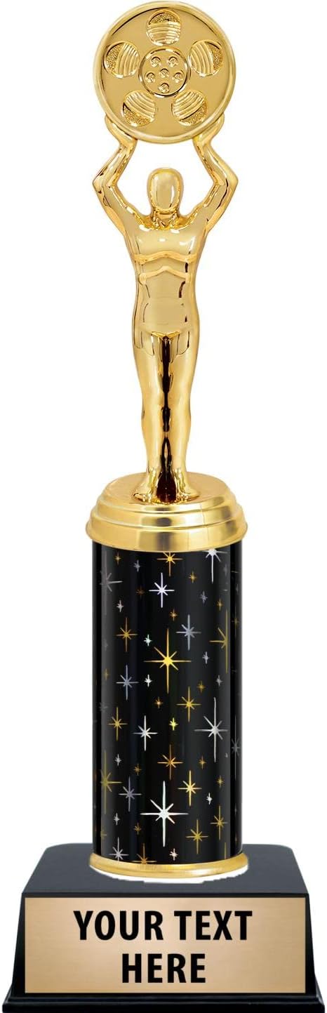 Crown Awards Film Movie Figure Trophy, 11" Black Midnight Film Movie Figure Trophy, Free Engraving Prime