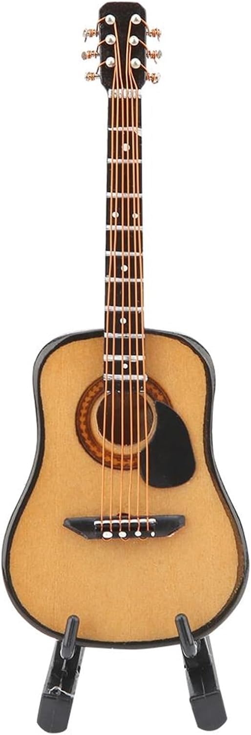 ミニチュア木製ギター飾りレプリカセットモデル装飾ホームオフィスデスクトップ装飾ボックス付き (Color : 16cm)