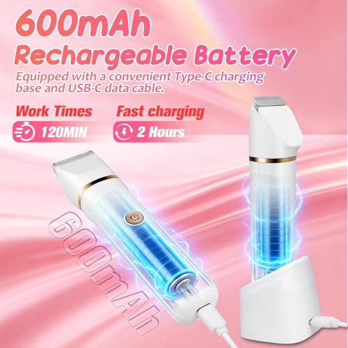 Afeitadora para mujer 5 en 1 con maquinilla eléctrica recargable e impermeable IPX7 6