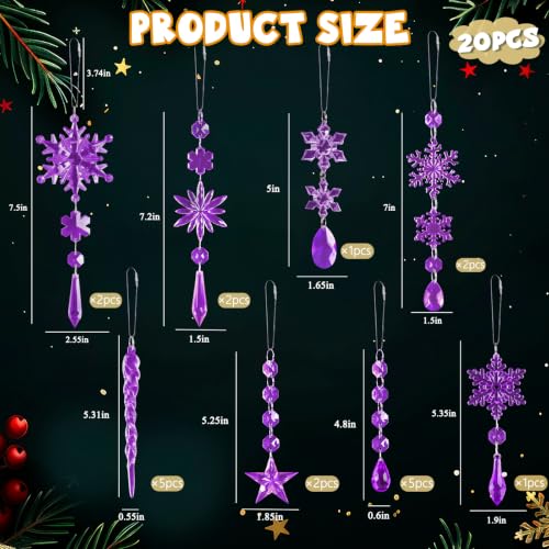 Image of Crystal Ornaments for Christmas Tree Winter Wonderland Decorations