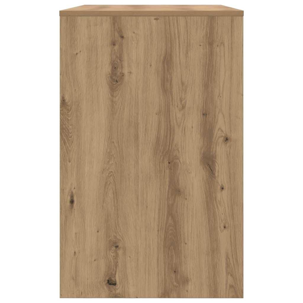 Escritorio de madera de roble Artisan, 100 x 50 x 78 cm, con cajón, mesa de oficina para oficina en casa, estudio, habitación juvenil, portátil, juegos, organización y gestión de cables
