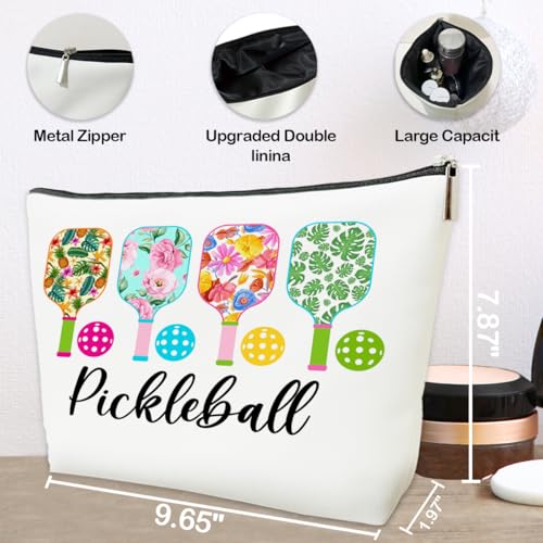 JioJio Chan Pickleball Lover Gift Makeup Bag, Pickleball Player Stuff, Thank You, Birthday Gifts for Women, Coach, Sister, Teen, Daughter, Bff, PU Leather Makeup Cosmetic Bag3