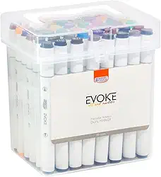 Marcador Artístico Evoke Dual Marker Estojo 48 Cores, BRW