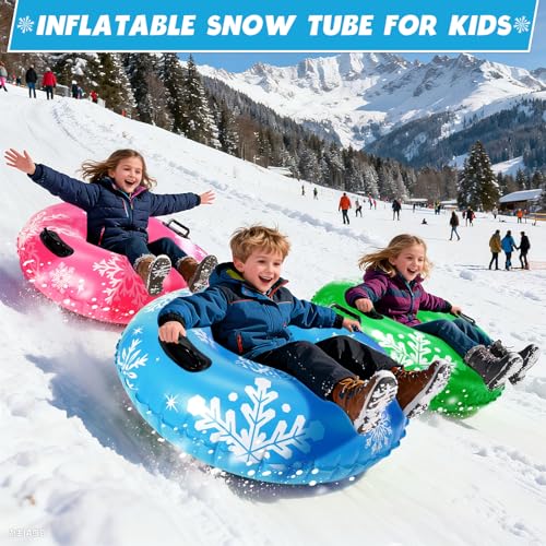 ZMLM Snow Tube for Sledding -2 Pack/3 Pack 36\" Inflatable Snow Sled for Kids and Adults Heavy Duty Blow Up Tube with Handles Outdoor Winter Toys Gift for Sport Supplies - Thumbnail 2