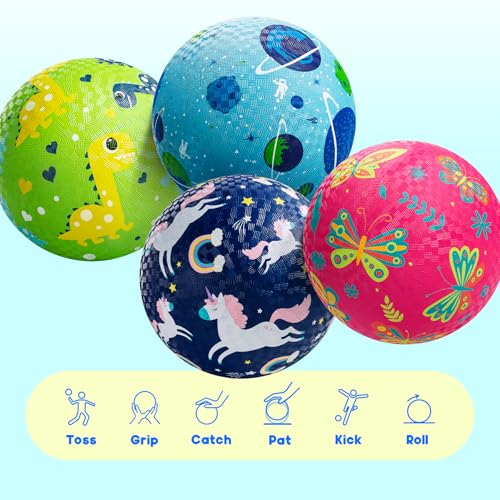 U&C Planet 2 Stück Spielbälle 15CM Kickballs Set Dodgeball mit Pumpe Gaga Ball Handball Soft Boucy Ball Spielball für Kinder 1-8, Spiel Camps Schule Garten