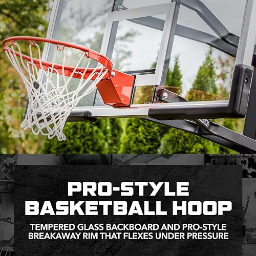 Silverback 54" In-Ground Basketball System with Tempered Glass Backboard, Black by Silverback - Image 3