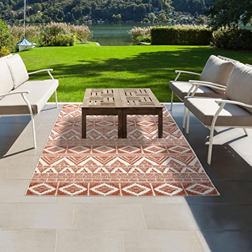 UN AMOUR DE TAPIS - Berberteppich, 200 x 290 cm, rechteckig, AF SKIO, wendbar, terrakottafarben,...