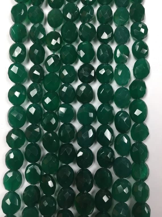 Green Onyx Faceted Oval Briolettes 8x10mm pour la création de bijoux DIY