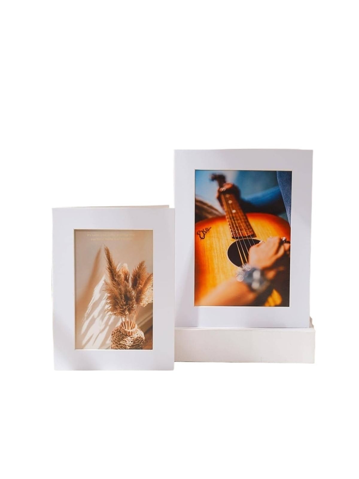 Gwyzax Cardboard Photo Frames 8Pcs Paper Photo Frame Simple Solid Color Cardstock Picture Frame(White,7 inch)