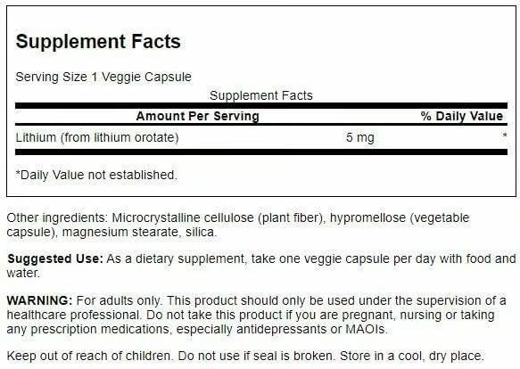 Swanson Lithium Orotate Mood Support