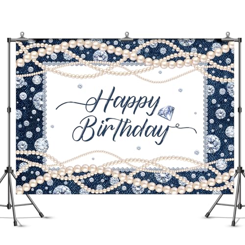 Fondo para fotografía 7x5ft Bcuuipo Happy Birthday Denim miniatura 3