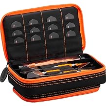 Casemaster Plazma Plus, 3 Dart Case for Soft and Steel Tip Darts Features Large Front Mobile Device Pocket, Built-in Storage Tube and Pockets for Flights, Tips, Shafts, and Personal Items