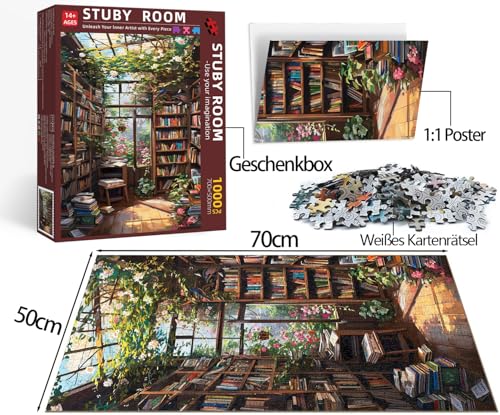 Puzzle 1000 Teile Erwachsene Blumenzimmer Klassisches Lernspiel Puzzle Geeignet als Wanddekoration und Geschenk Oder zur Demenzvorsorge im Alter 70 X 50cm