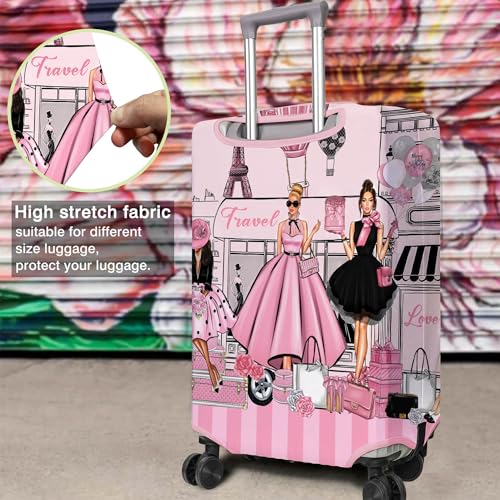 Travel Luggage Cover Suitcase Protector Fits 18-32 Inch Wheel Covers PatternedTravel Related Items Flower Luggage Protector Elastic S4