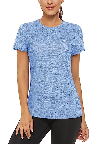 Tacvasen Athletic Shirts For Women Crewneck Shirts Lightweight Workout Shirts Gym Short Sleeve Top Performance T Shirts Pullover #TOP4