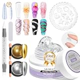 MIZHSE 3D Gel Nail Art Sculpting Gel, Solid Builder Gels for Nails 60g Large Capacity 3D Sculpting Non-Sticky Carving U V/LED Extension Hard Gels with 3D Mold for Nail Art Salon Home DIY