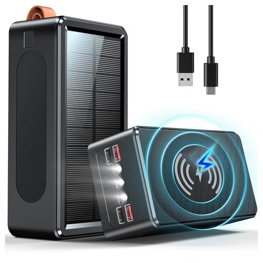 PowerBank 90000mAh Power Bank Solare, PowerBank Ricarica Rapida 35W, Wireless 15W, 7 Porte (4 USB/USB-C/Lighting/Micro), 3 LED Torce, Caricatore Portatile per Cellulare, Tablet, Campeggio ed Emergenze (Nero)