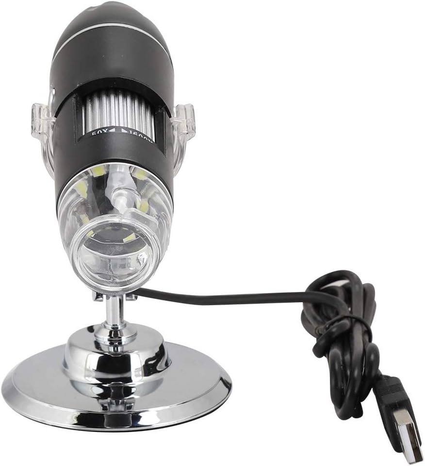Heayzoki USB Microscope,1600X Digital Electron Microscope USB Video Camera 2MP 1600x1200 with 8 LED,High Speed DSP,Macro Lens,8 LED Magnification Endoscope Camera