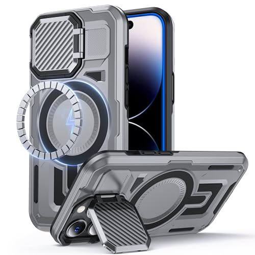 Coque antichoc iPhone 14 Pro Max protégeant l'appareil photo gris