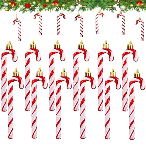 RCVEVCY 12 Stück Zuckerstangen Weihnachten Deko Weihnachtsbaumschmuck...